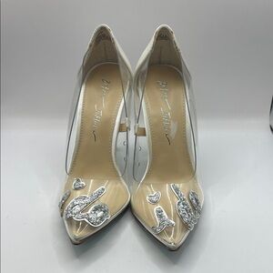 Betsey Johnson Silver and Cream Heels